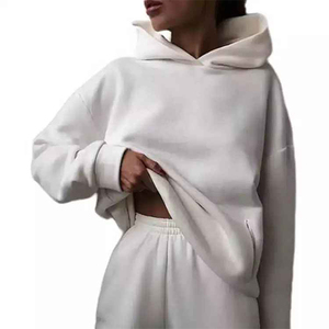 Sudadera de lana de gran tamaño Vintage personalizada para mujer Sudadera con capucha de algodón de talla grande para invierno - Product Image 5
