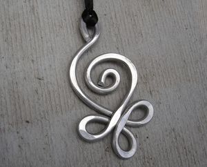 Vintage Spiral Copper Pendant on Unisex Hand-Woven Leather Rope Necklace Boho Pentagram <b>Jewelry</b> Link Chain for Women's Gift - Product Image 5