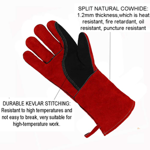 Gants de protection durables en cuir de vachette 8mil pour les mécaniciens Sécurité Travailleurs Soudage Chasse Motos Lisse Antistatique - Product Image 3