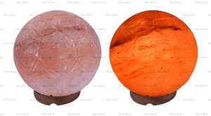 Lampes de sphère de sel de roche rose de l'Himalaya artisanales avec design de cercle sculpté Ambiance apaisante Décor à la maison Artisanat naturel - Product Image 2