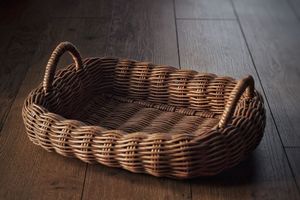 Plateau à nourriture en rotin tissé à la main, vaisselle écologique naturelle - Product Image 3