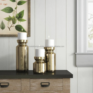 Juego de 3 portavelas de latón, candelabro decorativo para mesa de comedor para Hotel, Festival, sala de estar, portavelas para el hogar - Product Image 3