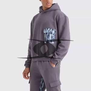 Ensemble survêtement à capuche et pantalon évasé pour homme, survêtement unisexe, sweat à capuche zippé à imprimé bouffant, pantalon de survêtement évasé - Product Image 4