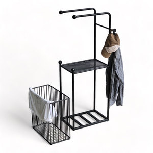 Estante de Almacenamiento Moderno para Baño KPT68021, Estructura de Hierro con Recubrimiento en Polvo y Acabado de Aluminio, Montaje en Esquina, Material de Hierro y Aluminio - Product Image 1