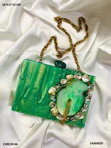 Atractivo aspecto real madre de perla aspecto real bolso de mano DISEÑO DE Metal epoxi bolso de noche más vendido monedero de alta calidad - Product Image 5