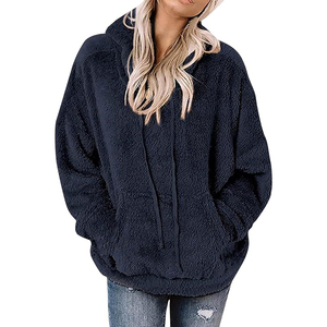 Precio razonable, las mujeres más vendidas, sudaderas con capucha para adultos, ropa informal de alta calidad, Sudadera con capucha Sherpa para mujeres a granel - Product Image 1