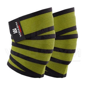 Heavy Duty Fitness Weightlifting Workout <b>Knee</b> Wraps Adjustable Elastic Cotton Polyester Weight lifting <b>Knee</b> Wraps - Product Image 1