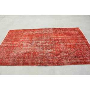 พรมวินเทจตุรกีขนาด 4.7x7.9 ฟุต, พรมปูพื้น, พรมสีแดงไล่เฉด - Product Image 2
