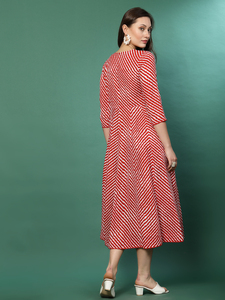 Ropa india y pakistaní último diseño bordado a mano Algodón puro hermoso Leheriya impreso estilo Anarkali Kurti al por mayor - Product Image 2