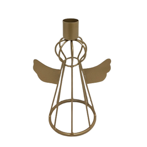 Bougeoir décoratif moderne en fer en forme d'ange couleur argent lot de 2 bougeoirs pour la maison et la décoration de table - Product Image 4
