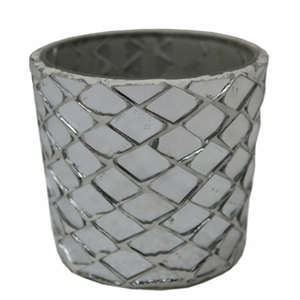 ชุดเชิงเทียนแก้วขนาดกลาง2ชิ้นโถเทียนโมเสคกระจกสีแดงสำหรับตกแต่งบ้านงานแฮนด์เมด - Product Image 6