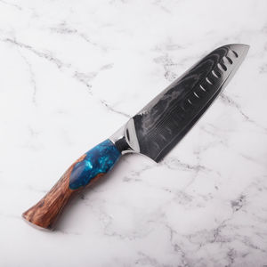 Cuchillo de Chef de 9.5 Pulgadas, Cuchillo de Cocina de Acero de Damasco de 67 Capas con Mango de Resina y Madera - Product Image 2