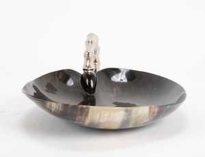 Cuenco Decorativo Artesanal de Cuerno de Búfalo con Patrones Naturales Marrones para Suministros de Fiesta en Restaurantes Ecológicos, No Tóxico, Precio Económico - Product Image 3