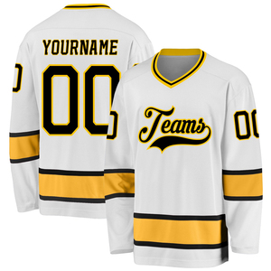Maillot de hockey sur glace personnalisé de haute qualité, manches longues, col en V, séchage rapide, maillot de hockey sur glace lavé, évacuation de l'humidité - Product Image 1