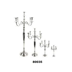 เชิงเทียน5แขนอะลูมิเนียมสีเงินสำหรับตกแต่งบ้านงานปาร์ตี้งานแต่งงาน - Product Image 1