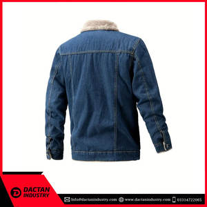 Veste en jean personnalisée de haute qualité pour hommes Veste en jean en coton élégante pour l'hiver Vêtements décontractés OEM vente en gros disponible - Product Image 2