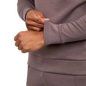 Hucai Haut de sport athlétique pour homme, coupe ajustée, manches longues, demi-zip, séchage rapide, en polaire écologique, col rond, pour entraînement en salle de sport - Product Image 3