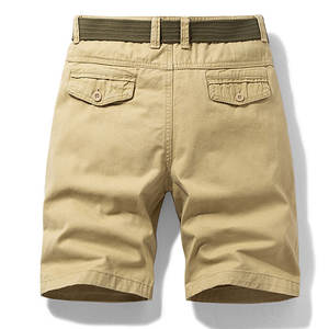 Short à taille élastique et à cordon de serrage pour hommes, 100% coton, motif uni, tenue décontractée, tissu en toile, poche, séchage rapide - Product Image 6