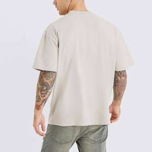 Men's T-<b>shirt</b> Acid Washed Crew Neck 2025 Drop Shoulder Oversized <b>Extended</b> Neck Heavyweight Streetwear T-<b>Shirts</b> for Men - Product Image 3
