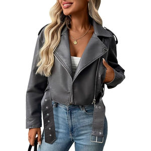 Chaqueta de Motocicleta de Piel de Oveja 2026 para Mujer, Otoño, Transpirable, Resistente al Viento, Relleno de Algodón, Forro de Seda y Poliéster, Cierre de Cremallera Original - Product Image 4