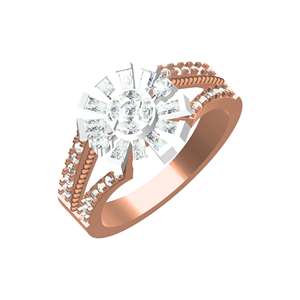 Anillo Baguette de diamante cultivado en laboratorio con grabado personalizado certificado Variedad de estilos en oro de 10K 14K 18K con diamante elegante - Product Image 1