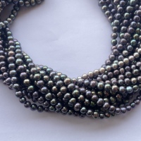 Perles de pomme de terre en perles d'eau douce naturelles noires arc-en-ciel de 6 mm, qualité AAA, certifiées IGI, pour la création de bijoux, vente en gros