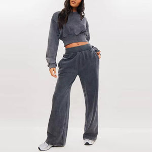 Pantalon de jogging évasé en molleton de coton pour femme, coupe ample personnalisée avec devant plat, le plus vendu pour l'hiver – En promotion - Product Image 6