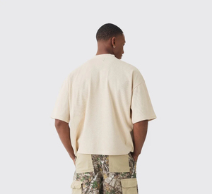 High Quality 2025 Regular Fit Men's T-Shirt 100% Bamboo Fiber Knitted 300g <b>Drop</b> Shoulder Streetwear Digital Printing Custom Logo - Product Image 3