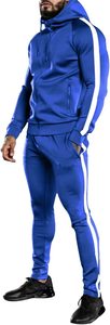 Ensemble de survêtement deux pièces avec Logo personnalisé de haute qualité pour homme, couleur unie - Product Image 4