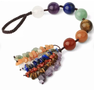 Support mural, suspendu au motif de pierres précieuses pour la guérison, 7 chakra, perles rondes en cristal - Product Image 4