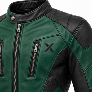 Chaqueta de Motocicleta Deportiva de Cuero OEM |   Verde Esmeralda, Negro, Azul, Verde |   Fabricante OEM ODM |   Diseño de Calidad Premium |   Carreras | - Product Image 4