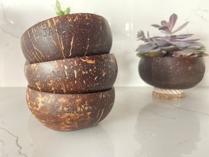 Bol en coque de noix de coco fait main de qualité supérieure, naturel, écologique, réutilisable, pour la cuisine, la vaisselle, la maison et l'hôtel - Product Image 5