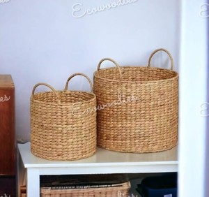 ตะกร้าสานอเนกประสงค์พร้อมหูจับตะกร้าหวายหวายตะกร้าหวายหวายตะกร้าสานสำหรับใส่ของจัดระเบียบ - Product Image 3