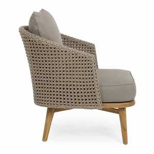 Juego de sillones de madera de teca individual de lujo cuerda gris versátil para interiores y exteriores vida para hoteles parques sala de estar sofás de jardín - Product Image 3