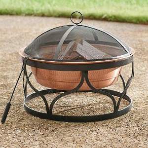 Durable <b>round</b> iron <b>fire</b> <b>pit</b> with natural patina finished perfect for outdoor garden heating and family gatherings - Product Image 3