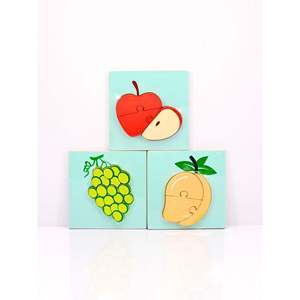 Rompecabezas de Frutas Coloridas de Plástico, Juguete Educativo DIY para Lecciones de Alimentación Saludable - Product Image 1