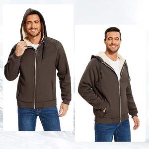 Chaqueta de Forro Polar Esponjoso Hecha en Fábrica, Precio Bajo, Venta Caliente, Gruesa y Cálida, Chaqueta de Hombre con Forro de Sherpa Personalizada para Otoño e Invierno con Bolsillos - Product Image 4