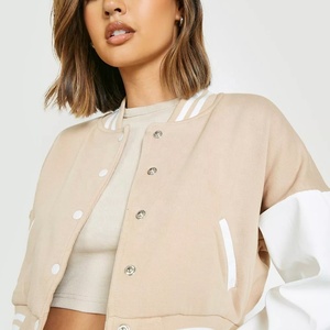 OEM de alta calidad Chenille bordado Bomber Letterman Crop Applique hombres Universidad personalizada béisbol Jersey Boxy Fit soporte de invierno - Product Image 6