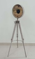 Jam Meja & Lantai Kuarsa Art Deco Post-modern dengan Penyangga Tripod Kayu yang Dapat Disesuaikan untuk Dekorasi Rumah & Kantor, Meja Samping Tempat Tidur