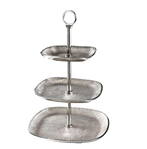 ชั้นเงินสไตล์ใหม่สำหรับวางเค้กที่ทันสมัยสำหรับบ้านโรงแรมร้านอาหารเค้กโลหะเสิร์ฟเค้กวันเกิดแบบตั้งโต๊ะ - Product Image 6