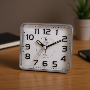 Reloj Despertador Plateado JUSTAMINUTE JA7081S con Función de Repetición para Escritorios y Mesas, Diseñado para Lowell - Product Image 3