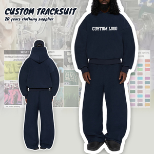 Customized 500 GSM 100% Cotton Baggy Fleece <b>Oversized</b> Hoodie <b>Jogger</b> Set Winter High Quality Tracksuit Men Sweatsuit hot sell - Product Image 4