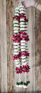 Jaimala de boda de diseñador para novia y novio collar de flores de peonía artificiales guirnalda de intercambio de boda para pareja de recién casados - Product Image 2