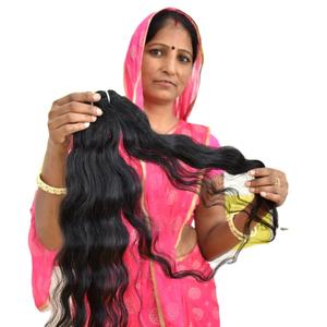 100% Vierge Brut Naturel Noir Armure Ondulé Extensions De Cheveux Pas Cher Indien Humain Bundles Vietnamien Temple Vendeur Lâche Vague Profonde - Product Image 1