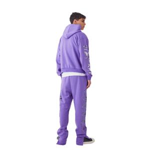 Vêtements de sport personnalisés en polaire 100% coton pour hommes, combinaison de jogging simple, surdimensionnée, survêtement à taille élastique, ensembles solides - Product Image 2