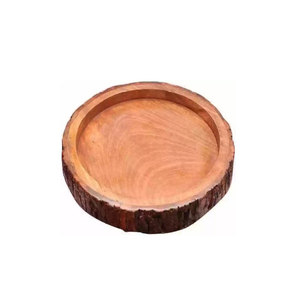 Plateau de service en bois de forme ronde fabriqué à la main 100% de haute qualité pour la vente en gros - Product Image 4
