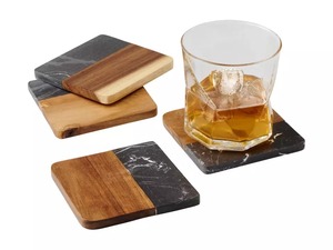 ชุดที่รองแก้วไม้อะคาเซียหินอ่อนแบบคลาสสิกมาใหม่ที่รองแก้วเครื่องดื่มสำหรับโต๊ะสำหรับชากาแฟถ้วยเครื่องดื่มไม้อื่นๆ - Product Image 2