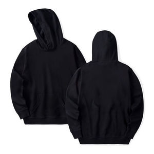 Vente en gros sweats à capuche noirs avec logo personnalisé pour sweat-shirt de haute qualité gsm sweat-shirt à épaules tombantes tissu de couleur unie de meilleure qualité - Product Image 1