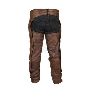 Utilisation à l'extérieur Chaps en cuir respirant de couleur unie Chaps en cuir délavé pour hommes Vente à chaud Chaps en cuir - Product Image 2