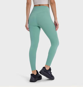Mujeres Buttery suave cintura alta Control de barriga deportes Yoga pantalones V espalda 4 vías elástico correr gimnasio mallas entrenamiento mallas atléticas - Product Image 5